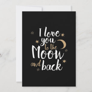 Cartão De Festividades Eu Amo Você Até a Lua e de Volta Estilo Atencioso 