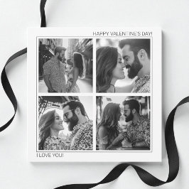 Cartão De Festividades Eu Amo Você Casal Colagem De Fotos Minimalista XOX