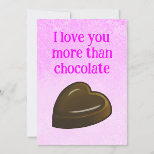 Cartão De Festividades Eu amo você mais do que chocolate