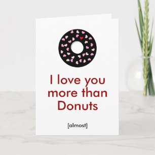 Cartão De Festividades Eu amo você mais do que Donuts