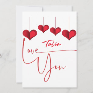Cartão De Festividades Eu amo você Talia - O presente perfeito para Talia