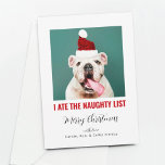 Cartão De Festividades Eu comi a lista travessa Foto de Gato de Cachorro<br><div class="desc">Um cartão de Natal divertido mostrando seu adorável amigo peludo (cão,  gato,  aranha,  o que quer que seja) proclamando "Eu comi a lista nauta."</div>