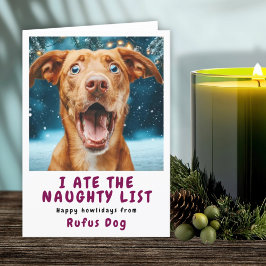 Cartão De Festividades Eu Comi O Cachorro Da Lista Travessa Foto De Natal