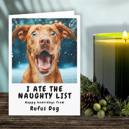 Cartão De Festividades Eu Comi O Cachorro Da Lista Travessa Foto De Natal