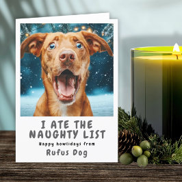 Cartão De Festividades Eu Comi O Cachorro Da Lista Travessa Foto De Natal