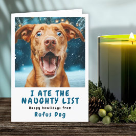 Cartão De Festividades Eu Comi O Cachorro Da Lista Travessa Foto De Natal