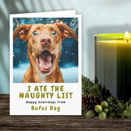 Cartão De Festividades Eu Comi O Cachorro Da Lista Travessa Foto De Natal