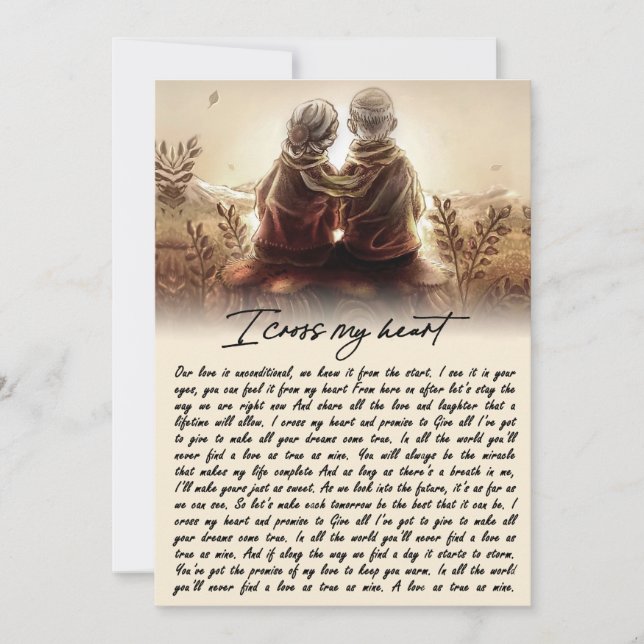 Cartão De Festividades Eu Cruzo Meu Presente De Ouro Do Coração (Frente)