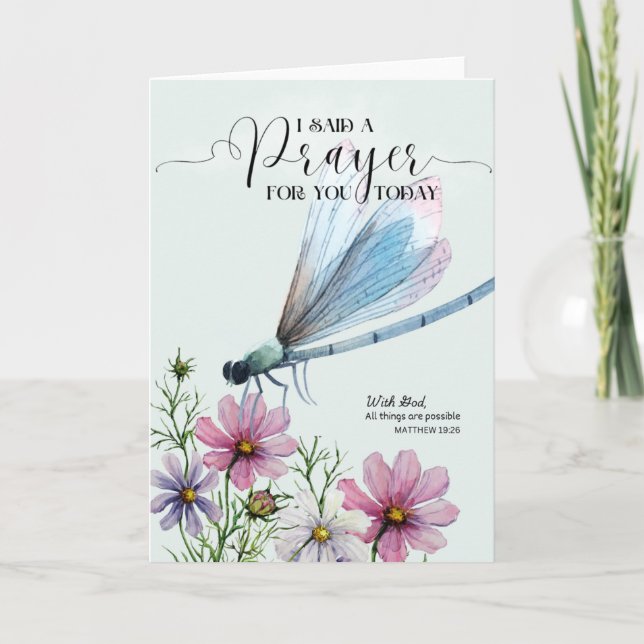 Cartão De Festividades Eu disse uma oração para você hoje (Frente)