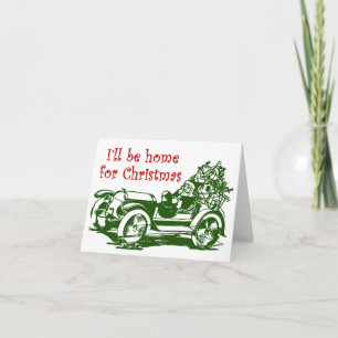 Cartão De Festividades Eu estarei em casa no Natal