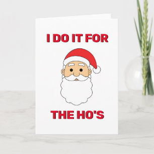 Cartão De Festividades Eu faço isso pelo Papai Noel branco maroto