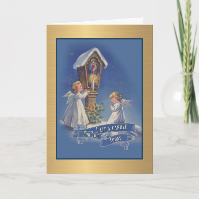 CARTÃO DE FESTIVIDADES EU ILUMINEI UMA VELA PARA VOCÊ HOJE ANJOS DA (Frente)