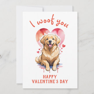 Cartão De Festividades Eu late por você cachorro valentine's day golden r