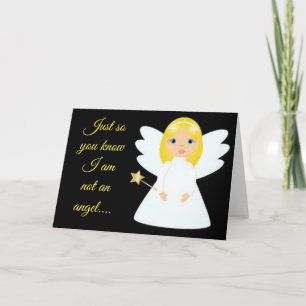 CARTÃO DE FESTIVIDADES **EU NÃO SOU ANJO** CELEBRE-NOS DEBAIXO DO HASTE D