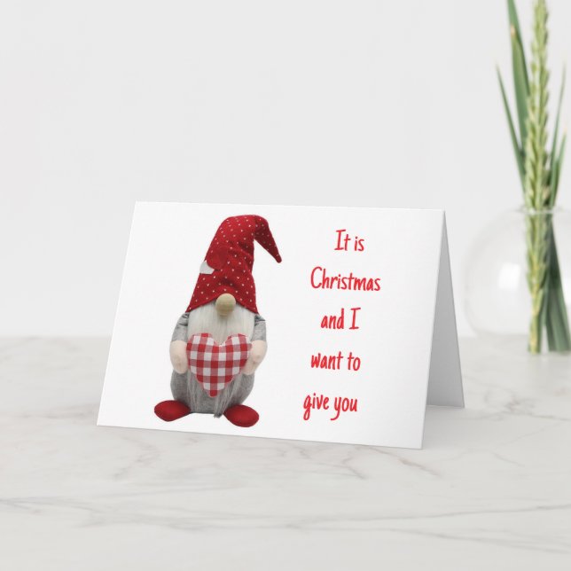 CARTÃO DE FESTIVIDADES EU QUERO TE DAR MEU CORAÇÃO NO "NATAL" (Frente)