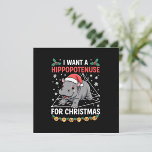 Cartão De Festividades Eu Quero Um Hippopotenuse Para O Natal Professor D