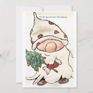 Cartão De Festividades Eu serei o Gnomo para o Natal