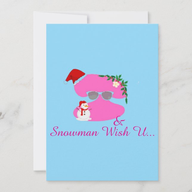 Cartão De Festividades Eu & Snowman Desejo-Te (Frente)
