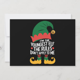 Cartão De Festividades Eu sou o mais jovem Elf Matching Family Christmas
