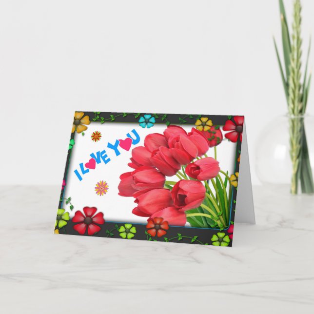 Cartão De Festividades Eu te amo (Frente)