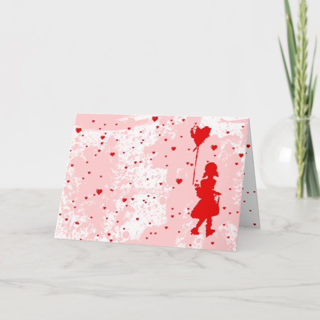 Cartão De Festividades eu te amo: chovendo corações (Frente)