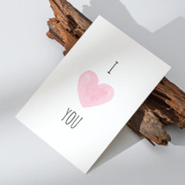 Cartão De Festividades Eu te amo. Dia de os namorados cardíaco rosa mínim