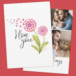 Cartão De Festividades Eu te amo Dia de os namorados Floral