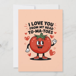 Cartão De Festividades Eu Te Amo do Tomate Cabeça Tomate Adorável