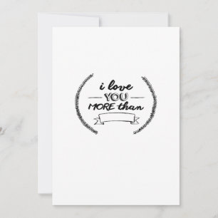 Cartão De Festividades Eu Te Amo Mais Do Que Design Minimalista Sincero