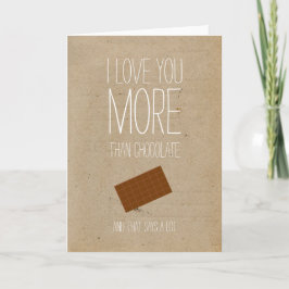 Cartão De Festividades Eu te amo mais do que Namorados de chocolate