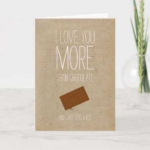 Cartão De Festividades Eu te amo mais do que Namorados de chocolate