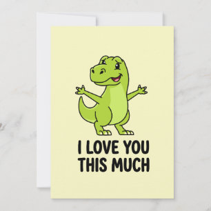 Cartão De Festividades Eu Te Amo Muito Dinossauro Fofo