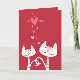 Cartão De Festividades Eu Te Amo Namorados De Gatos