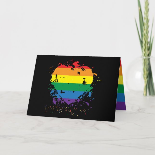 Cartão De Festividades Eu te amo Orgulho gay Heart (Frente)