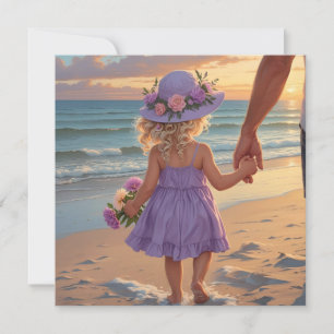 Cartão De Festividades Eu te amo Pai de vestido Lilac com Pai