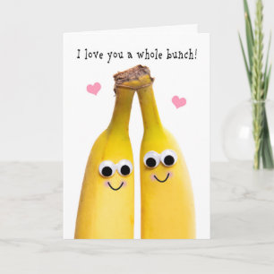 Cartão De Festividades Eu Te Amo Romance Banana Humor