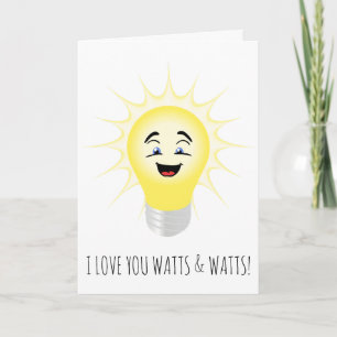 Cartão De Festividades Eu te amo watts e watts de Namorados engraçado