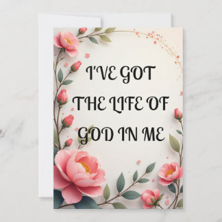 Cartão De Festividades Eu tenho a vida de Deus em mim