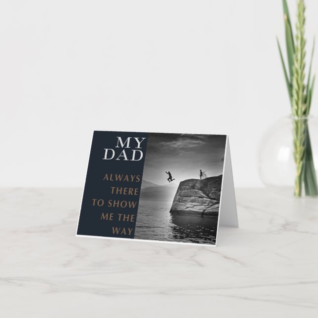 Cartão De Festividades Eu vou pular com você. O amor de um pai. (Frente)