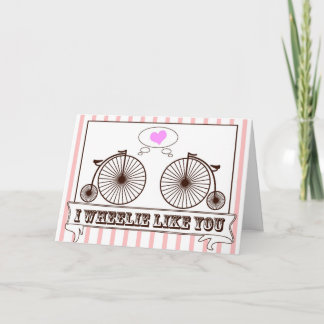Cartão De Festividades Eu Wheelie gosto de você!