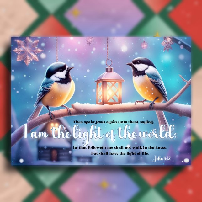 Cartão De Festividades Evangelho de John Verse Birds Natal Cristão (Criador carregado)