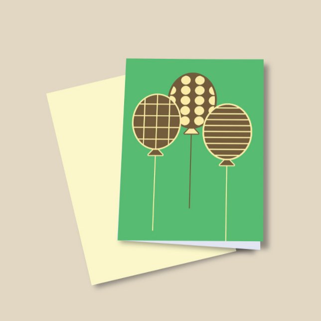 Cartão De Festividades Evento de Feriado de Aniversário de Balões Simples (Criador carregado)