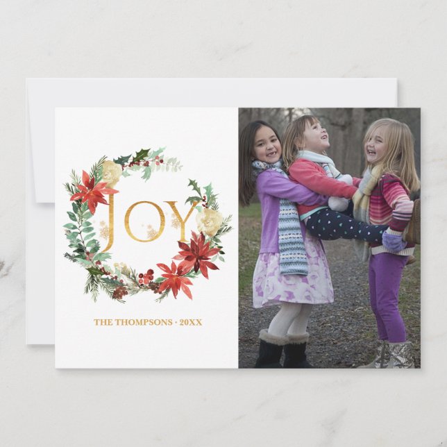 Cartão De Festividades Evergreen - Foto de Natal do Wintertide Woodland (Frente)