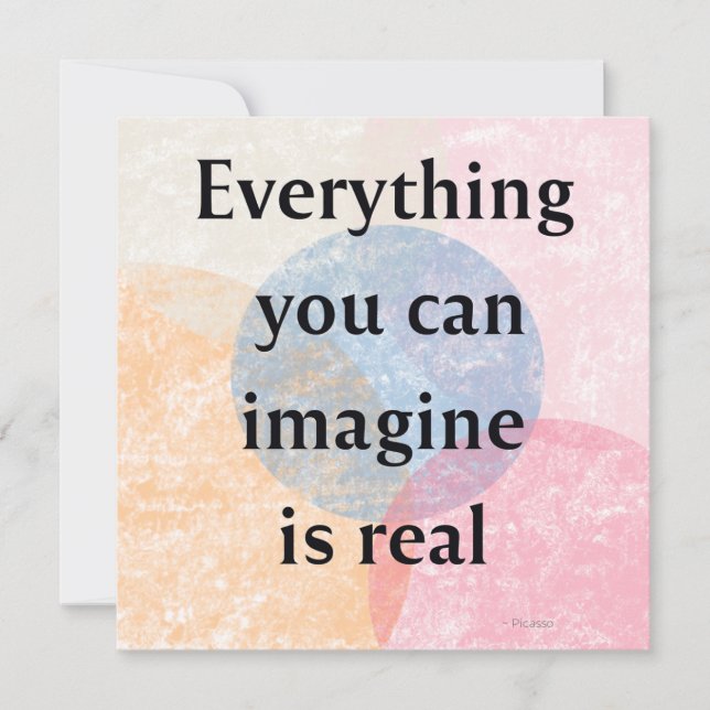 Cartão De Festividades Everything You Can Imagine is Real Quote Art Card (Frente)
