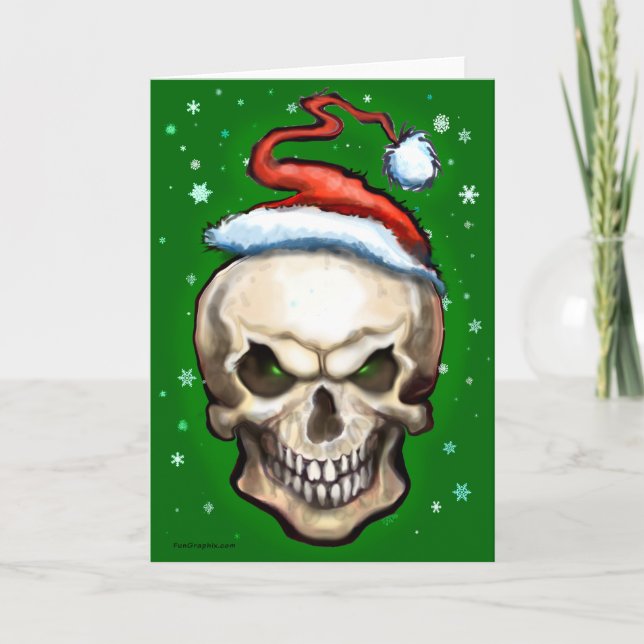 Cartão De Festividades Evil Skull Christmas (Frente)