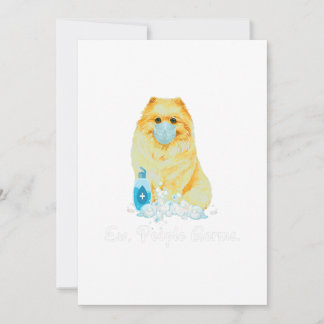 Cartão De Festividades Ew People Germs Pomeranian Dog Wearing A Face Mask