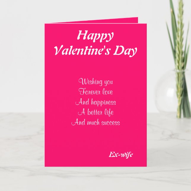 Cartão De Festividades Ex-esposa em dia de os namorados (Frente)