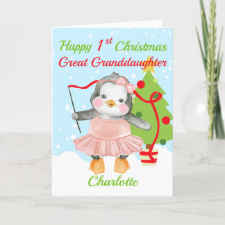 Cartão De Festividades Excelente Avô Feliz 1rua Pinguim de Natal