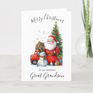 Cartão De Festividades Excelente de Natal com Watercolor, Grandson