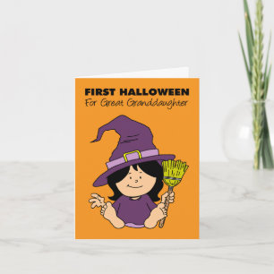 Cartão De Festividades Excelente do Bebê Primeiro Halloween Bruxa da Neta